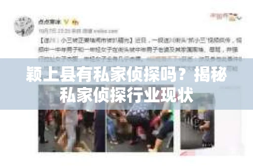 颖上县有私家侦探吗？揭秘私家侦探行业现状