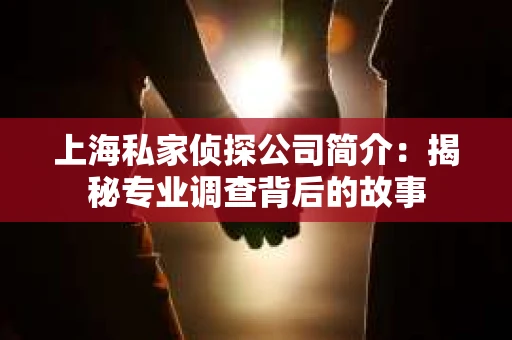 上海私家侦探公司简介:揭秘专业调查背后的故事 上海私家侦探公司简介:揭秘专业调查背后的故事