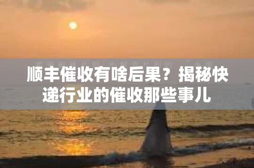 顺丰催收有啥后果？揭秘快递行业的催收那些事儿
