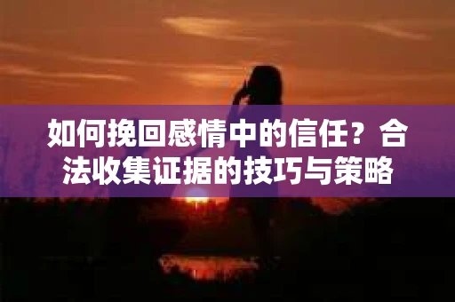 如何挽回感情中的信任?合法收集证据的技巧与策略 如何挽回感情中的信任?合法收集证据的技巧与策略