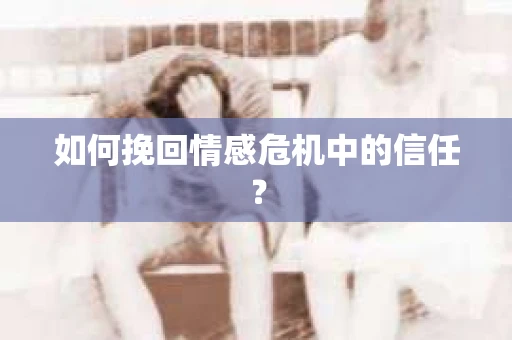 如何挽回情感危机中的信任？