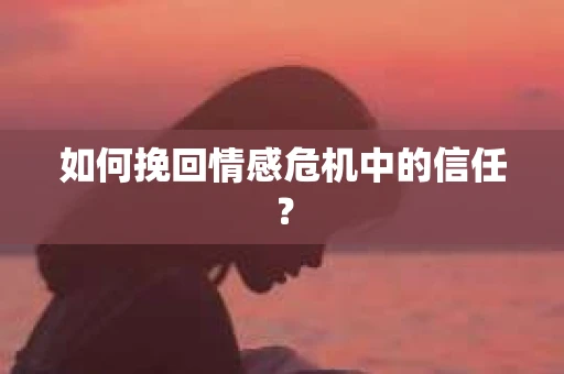 如何挽回情感危机中的信任？